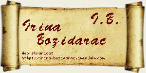 Irina Božidarac vizit kartica